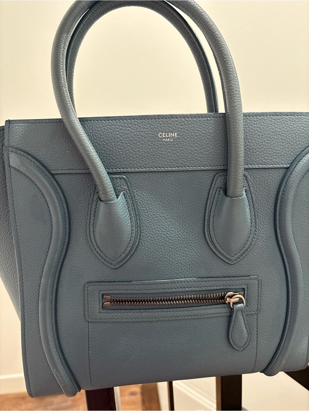 Celine Teal Blue Mini Luggage Tote
